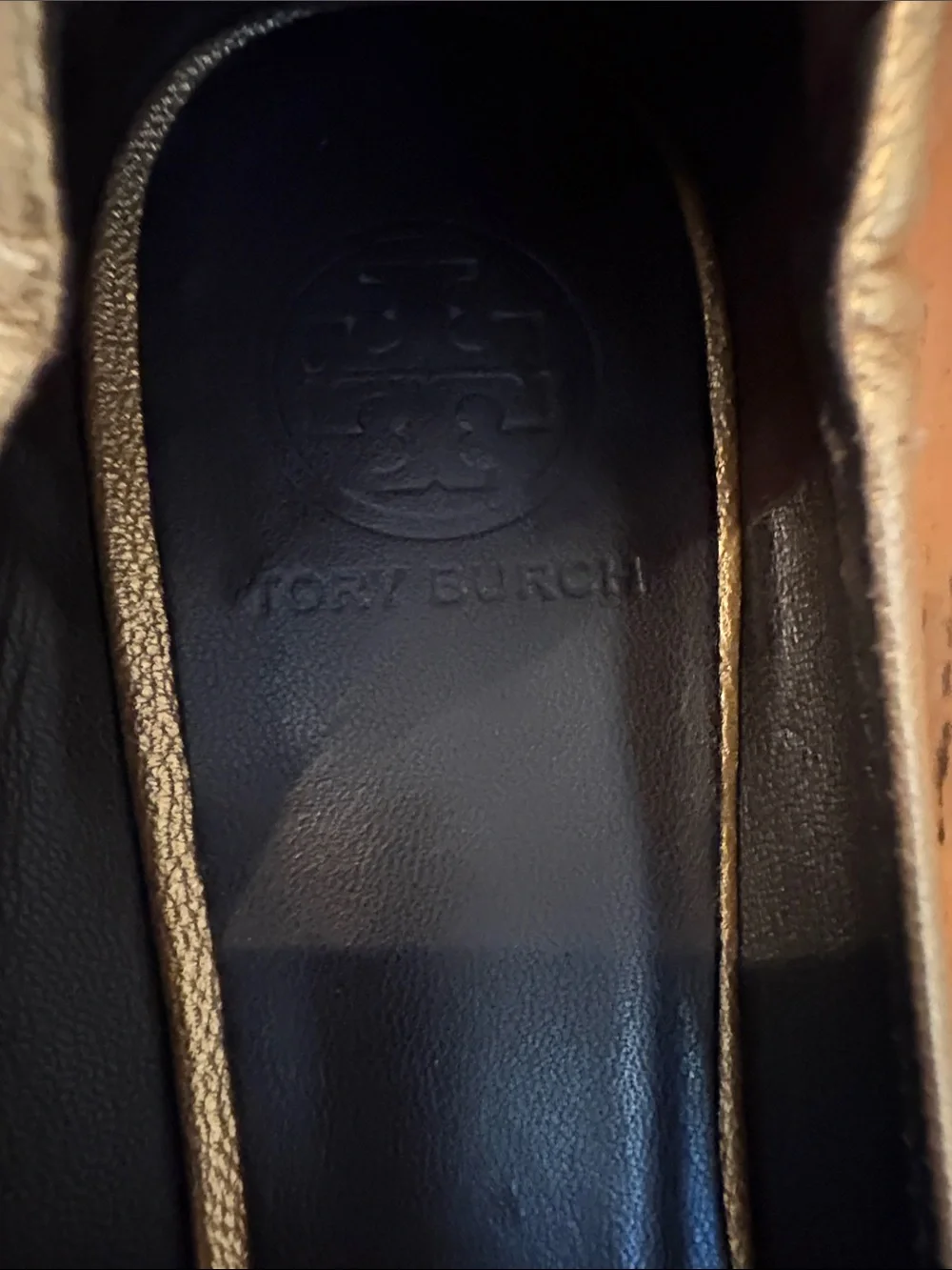Tory Burch Gold Logo Ballet Flats
